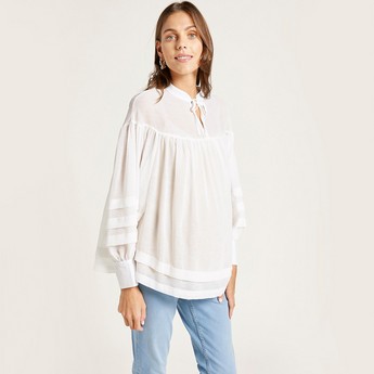 Love Mum Solid Maternity Top with Long Sleeves