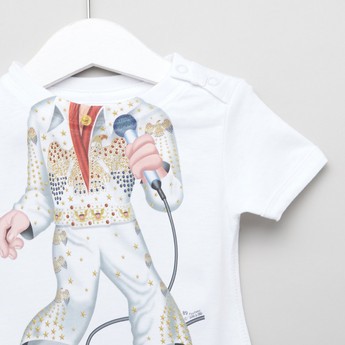 Just Add A Kids The King Print Bodysuit with Round Neck