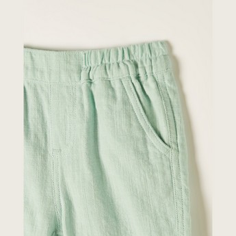 Giggles Solid Shorts with Elasticated Waistband and Pockets