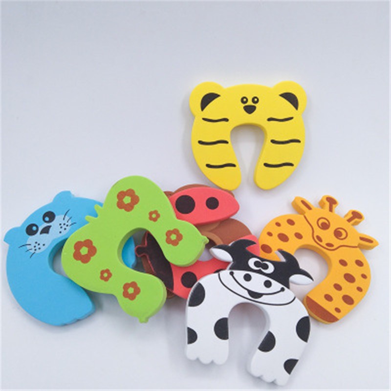 5pcs/lot Baby Safety Protection Cute Animal Security Door Stopper Baby Card Lock Newborn Baby Care Finger Protector