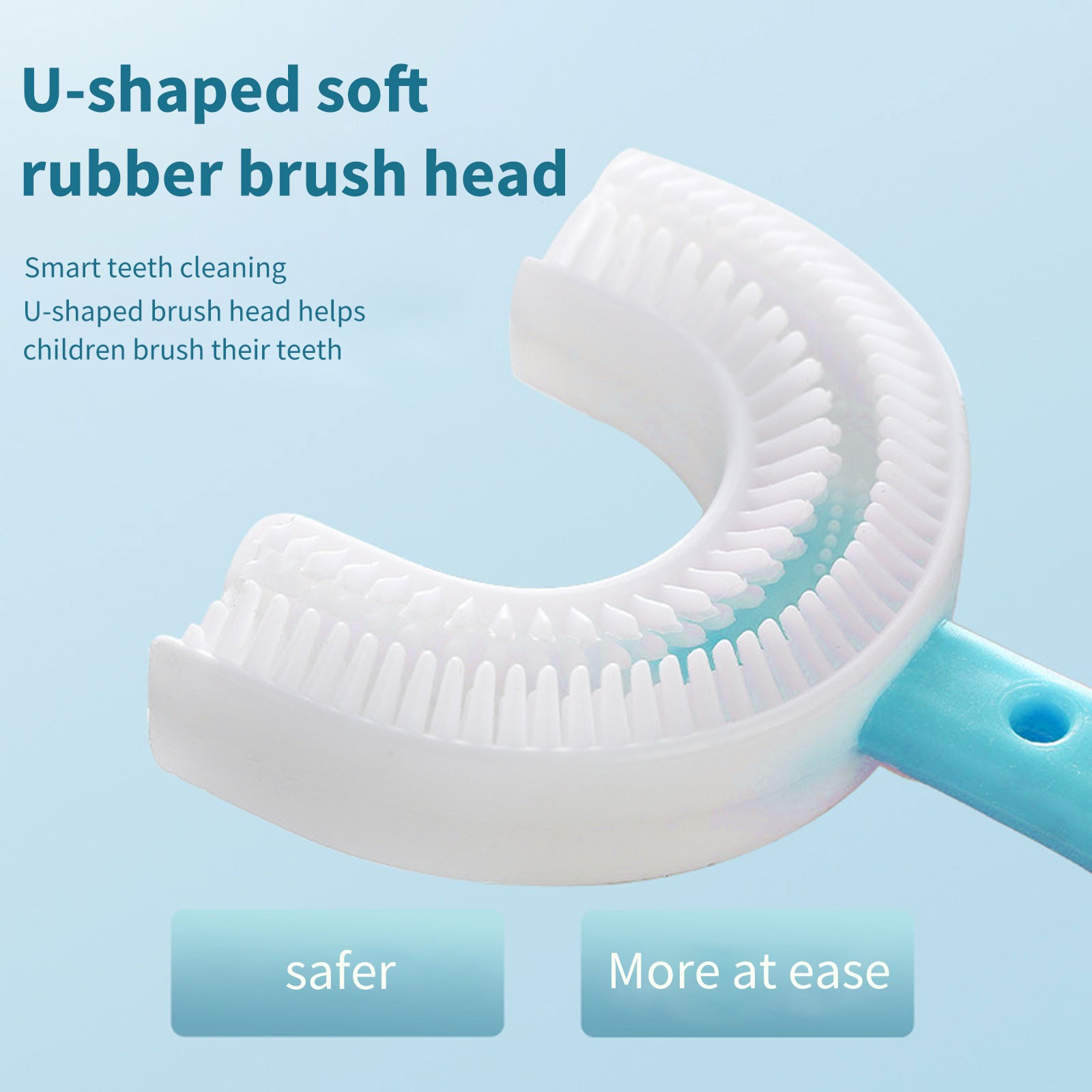 Kids U-Shape Toothbrush 360 Degree Soft Silicone Toothbrush Baby Infant Oral Care Cleaning Tool for Toddlers Children Ages 2-8