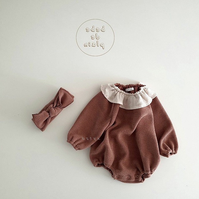 Autumn new kids girls clothes infant solid knitting bodysuits baby girls long sleeve cotton jumpsuits clothes