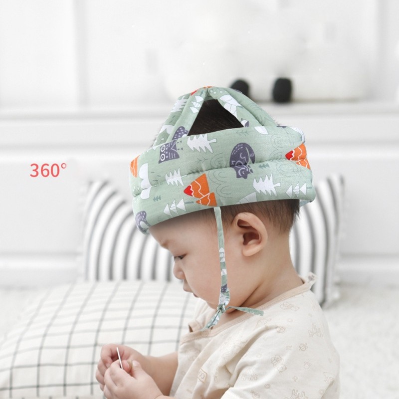 Baby Infant Protective Hat Anti-collision Protective Cap Baby Safety Helmet Soft Comfortable Head Security and Protection - Adjustab