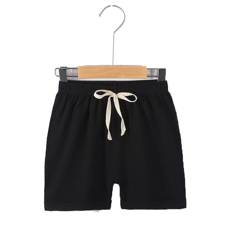 2021 Teenage Shorts Boy Girl 2 4 6 8 10 12 Y Linen Blue Black Short Pants Kids Boys Cotton Sports Beach Shorts Children Clothes