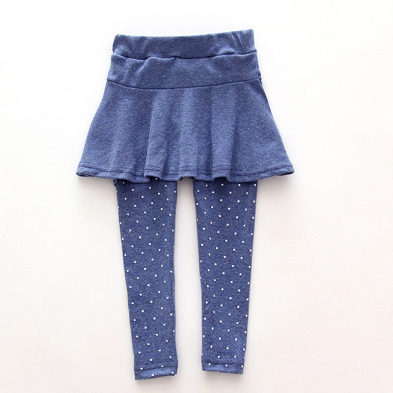 girls leggings baby girls skirt-pants baby fleece pants girls spring/autumn warm pants 2-7 years old girls pants with little dot