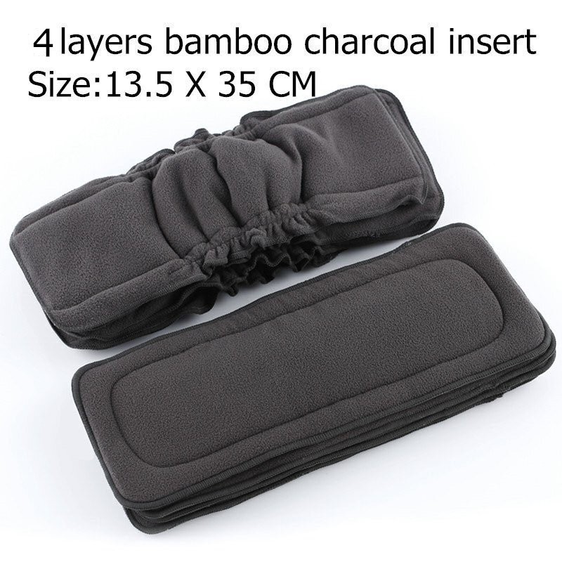 [Simfamily] 10pcs Reusable Bamboo Charcoal Diaper Insert Baby Cloth Mat Nappy Insert Changing Liners 4 Layer Each Insert Wholesale