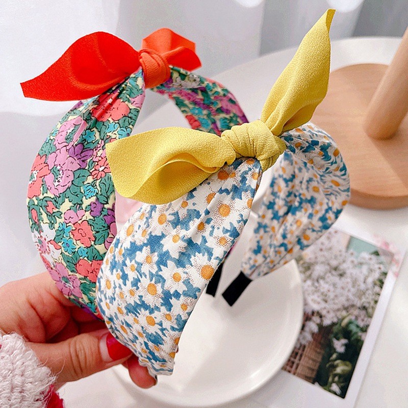 Children's Korean version versatile bow hairpin casual floral headband girls headdress baby accessories brand new