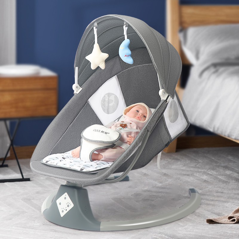 High quality luxury baby rocking chair new style smart bluetooth electric cradle bed with music intelligent swing newborn shaker