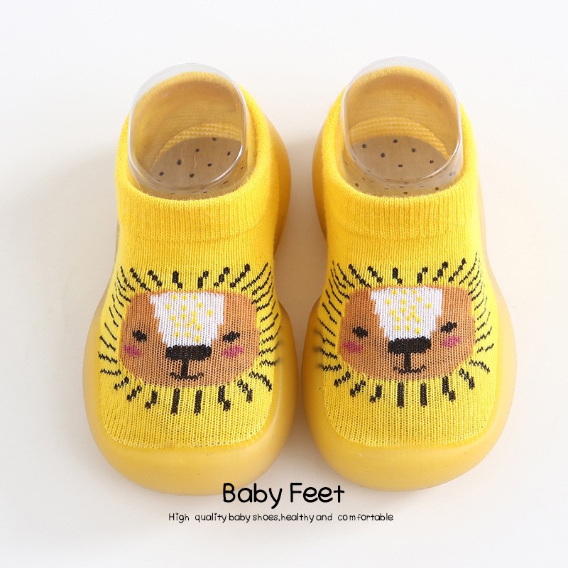 Unisex baby shoes first baby shoes first walkers boy soft sole rubber outdoor baby shoes cute animal socks baby anti-slip