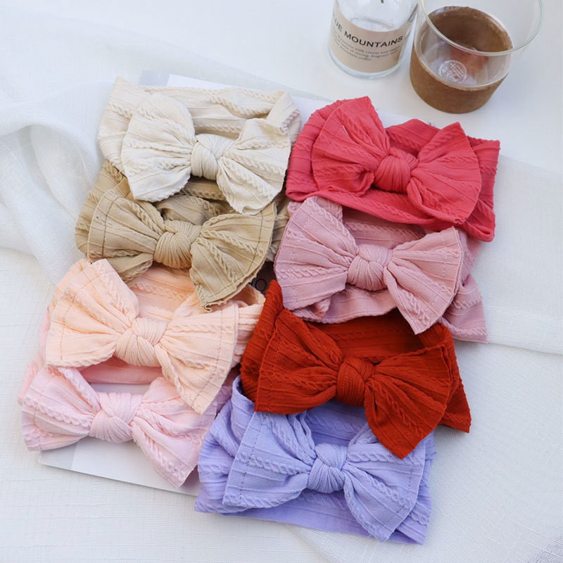 Baby Hair Band Girls Bow Elastic Headbands Turban Baby Hair Accessories Kids Headpiece 18 Colors