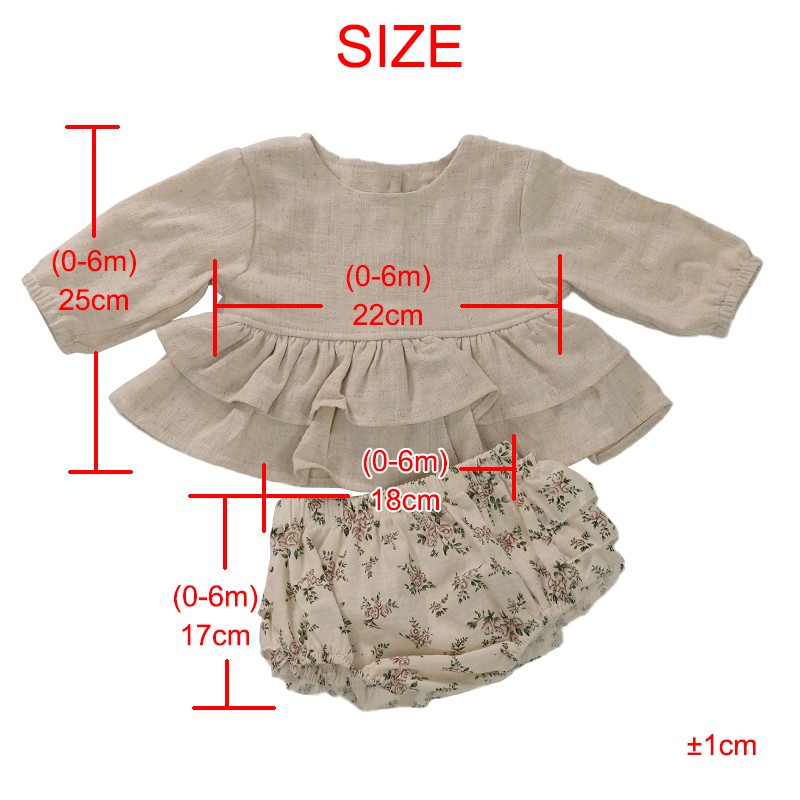 Luxury designer baby clothes for girls spring soft linen cotton baby clothing sets long sleeve floral tops