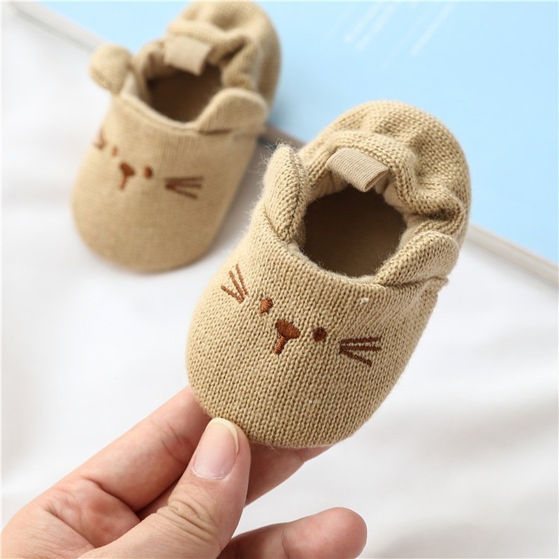 Baby Girl Knitted Boots First Walkers Snow Boots Newborn Baby Autumn Winter Cotton Warm Soft Sole Plush Prewalker 0-18days