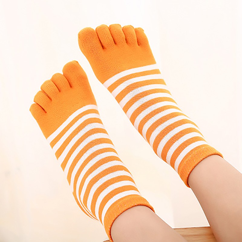 Autumn Winter Kids Striped Cotton Five Toe Floor Ankle Socks Boys Girls Casual Children Breathable Soft Short Tube Socks