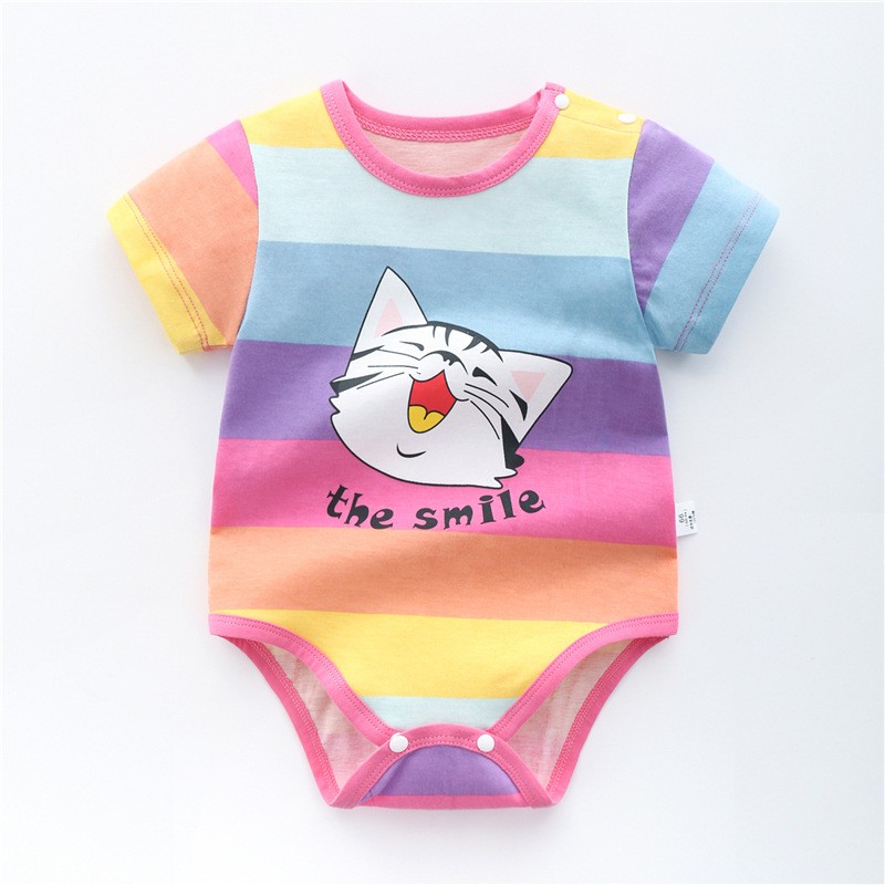 2022 Summer Baby Girls Bodysuits Cotton Cartoon Toddler Girls Rompers Newborn Baby Costume 0-3 Years Kids Infant Girl Clothes