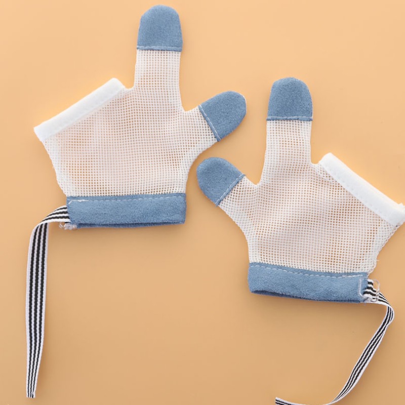 1 Pair Baby Prevent Bite Fingernails Nail Glove Children Infant Anti Bite Eat Hand Protection Gloves for Bite Kids Harmless Set