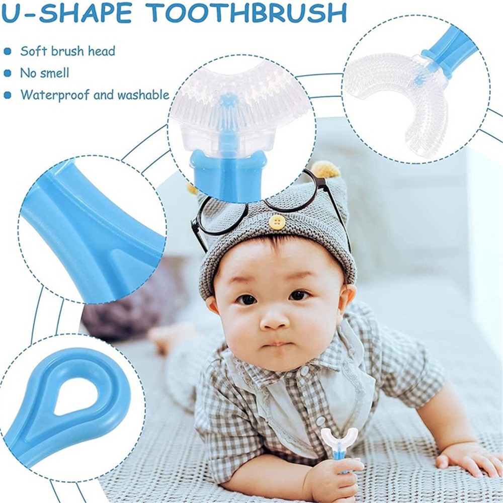 Baby Toothbrush U Shape 360 ​​Degree Teether Infant Toothbrush Silicone Toddler Toddler Toothbrush Oral Care Cleaning