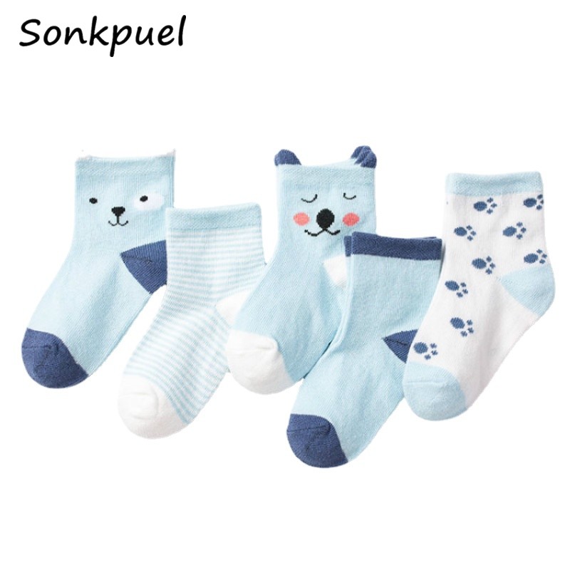 5 Pairs/Lot Baby Socks for Newborns Infant Cute Cartoon Cotton Socks Soft Summer 0-4Years Boy Girl Lovely Mesh Kids Gift CN