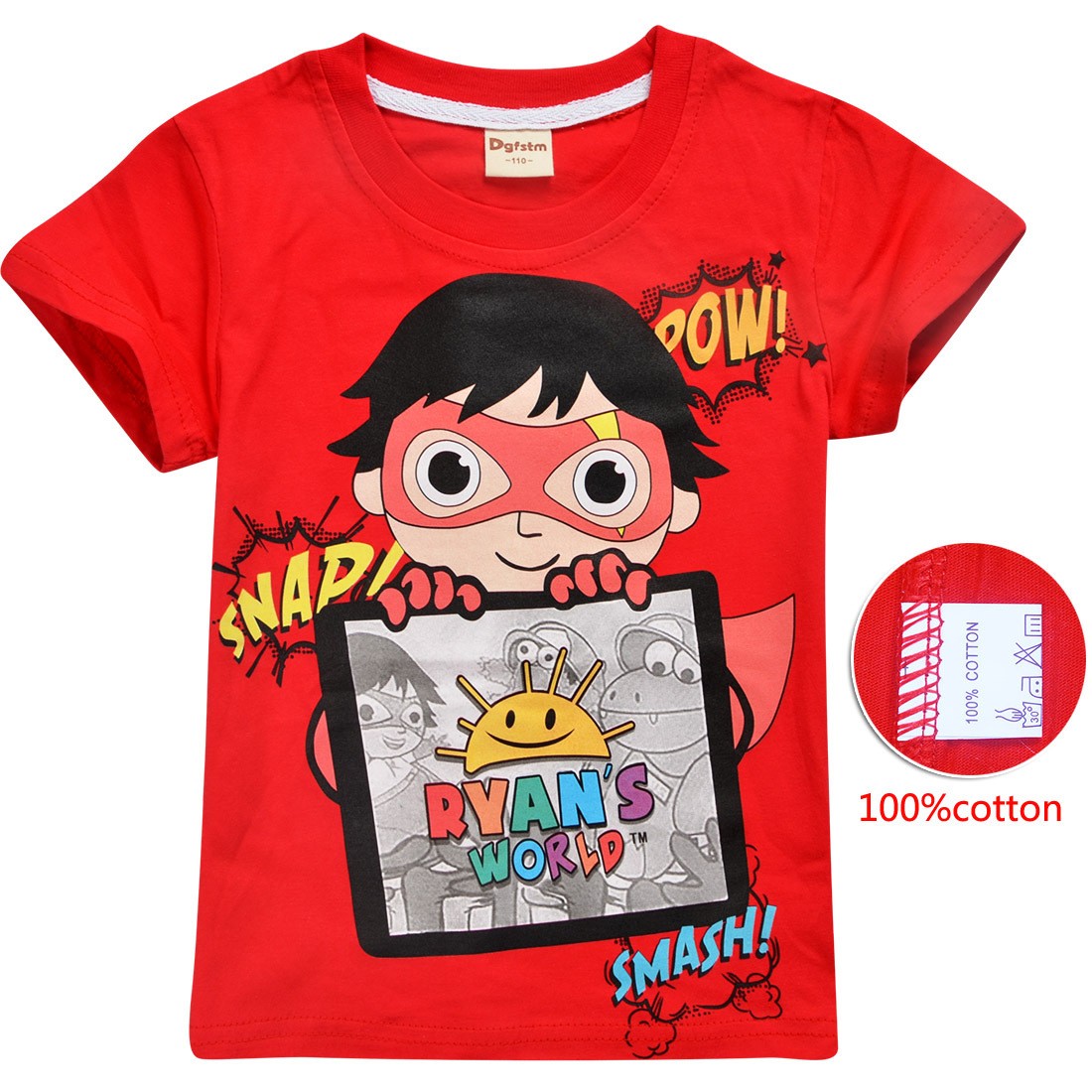 2019 new summer children's clothing t-shirt christmas tops girl t-shirts ryan play review mask boy cartoon kid t-shirt tees