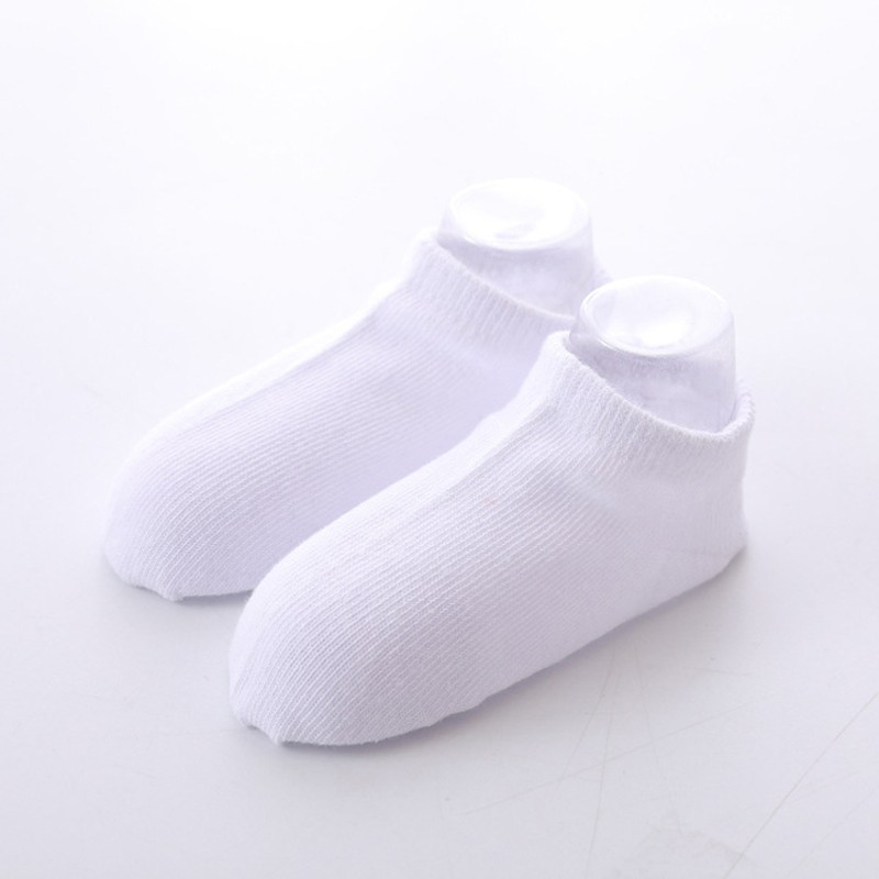5 Pairs/Pack White Socks Toddler Toddler Short Spring Style Solid Thin Soft Socks for Boys Girls Clothing Accessories