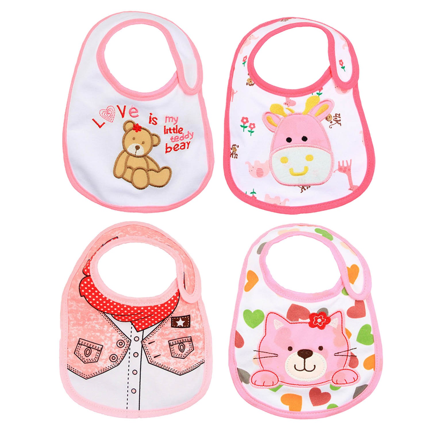 10pcs Cartoon Baby Bibs Infant 3-Layers Waterproof Anti Dirt Burp Towels Toddler Burp Clothes Kids Feeding Eating Apron Gown