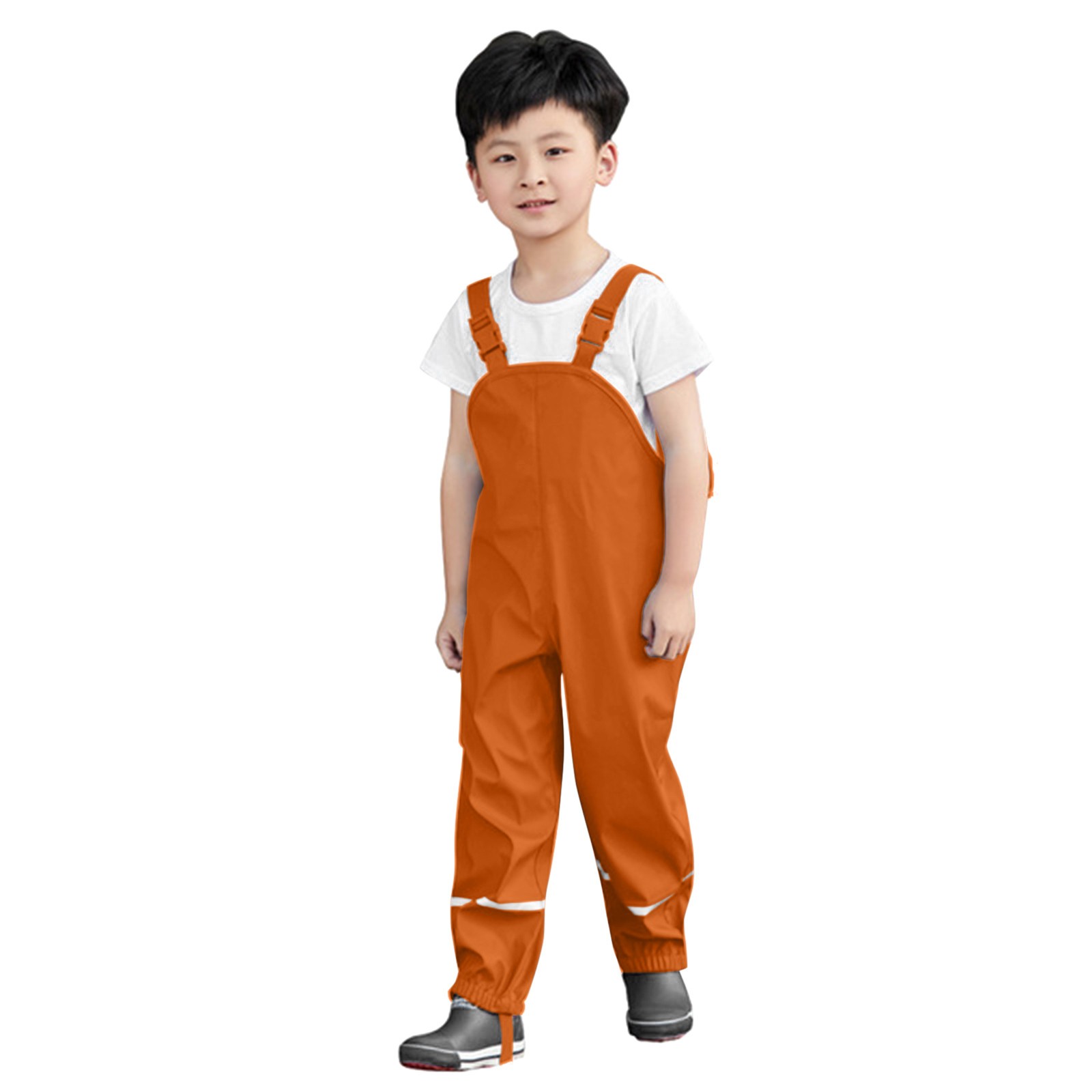 2~8 Years Kids Boys Girls Rain Overall Waterproof Baby Rain Pants Outdoor Sports Jumpsuit Clothes With Convex Baby Lining