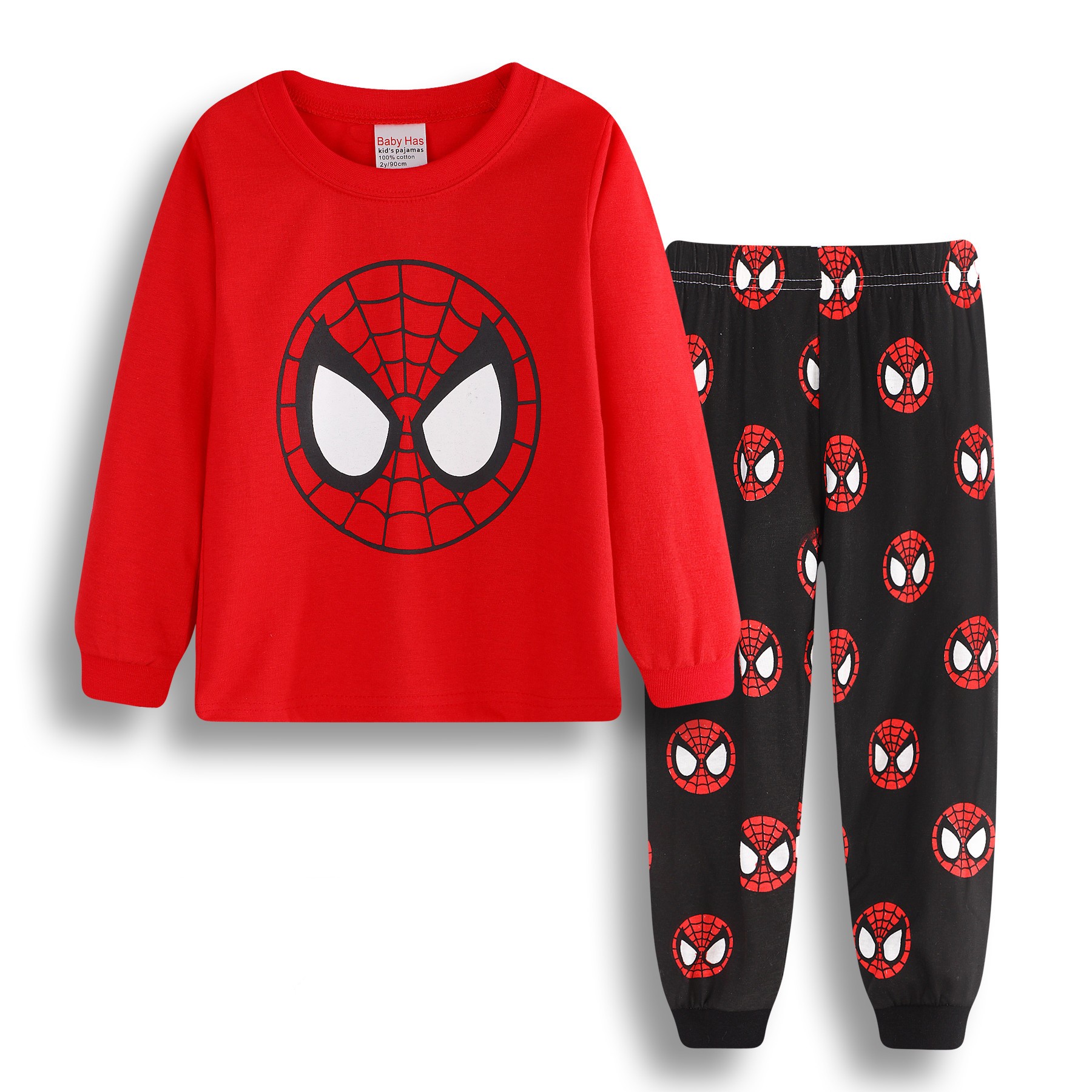 Autumn Children's Spider Set Kids Sleepers Boys Girls Super Hero Cartoon Long Sleeve Pajama Anna Elsa Sleepwear 2-7T Christmas Gift