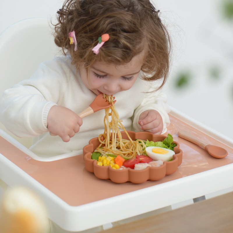 High chair custom pure color placemat feeding solid food dining plate placemat soft silicone table mat tableware baby stuff