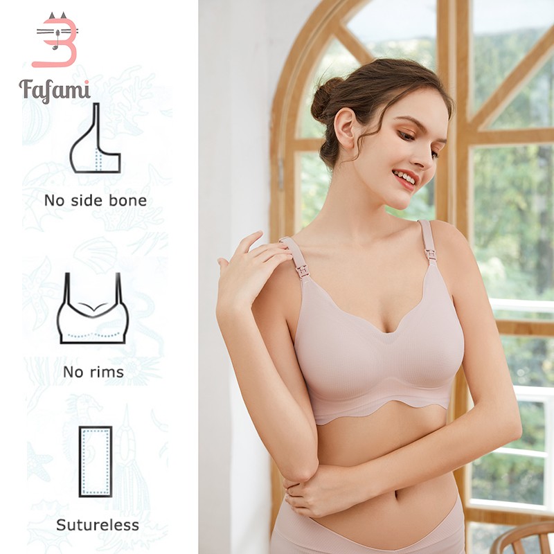 Seamless Nursing Bra for Women Ultra Comfort Support Breastfeeding Vest Bralette Wireless Removable Bra Pads V-Neck Clothes