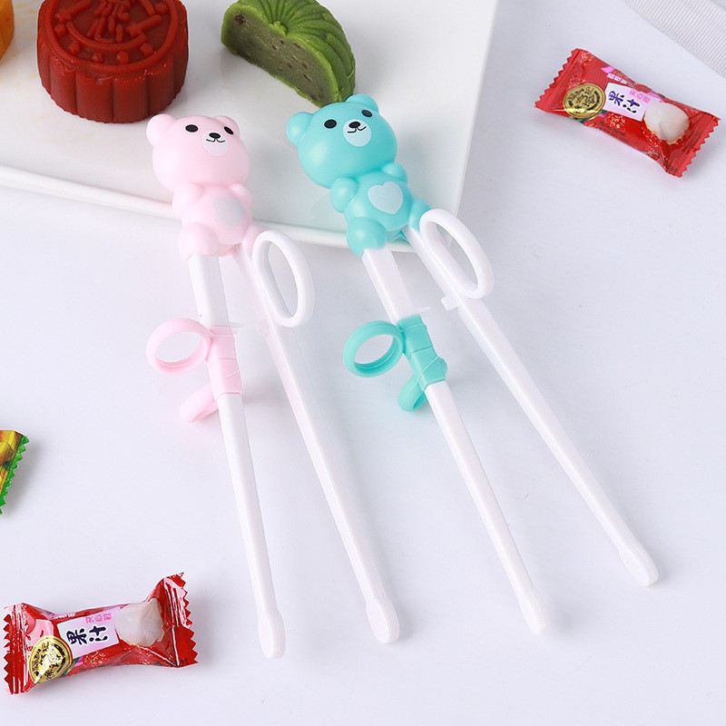 1pc cute cartoon baby beginner training chopsticks food grade silicone animal pattern baby learning chopsticks