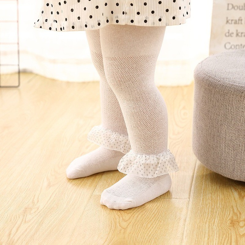 Baby Tights Infant Girl Newborn Kids Pantyhose Lace Bow Flower Tights Kids Stockings Summer Mesh Tights Toddler