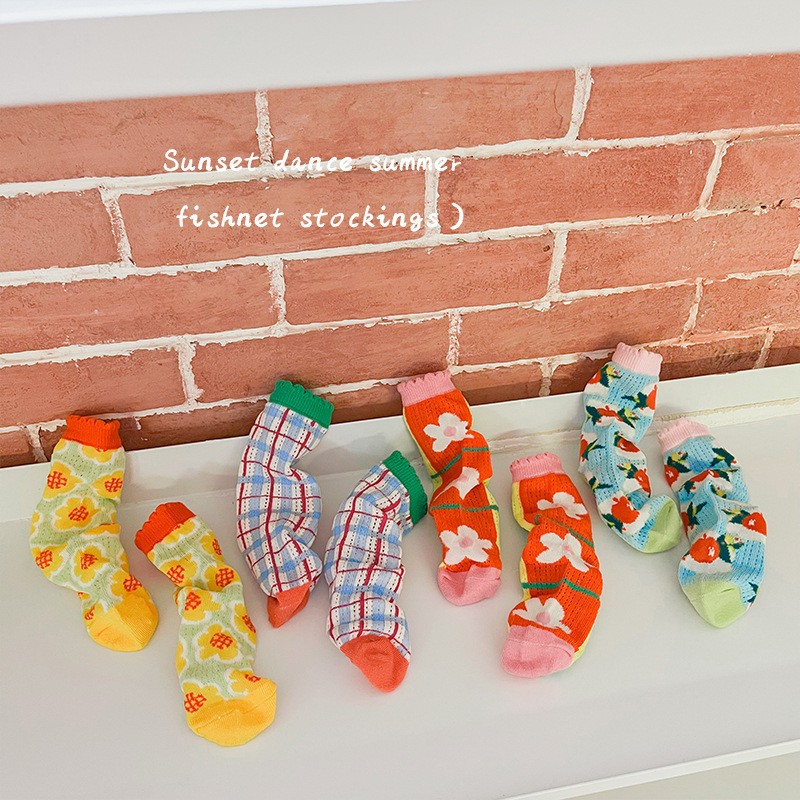 MILANCEL 2022 Summer Baby Socks Children Mesh Socks Girls Floral Socks Boys Socks