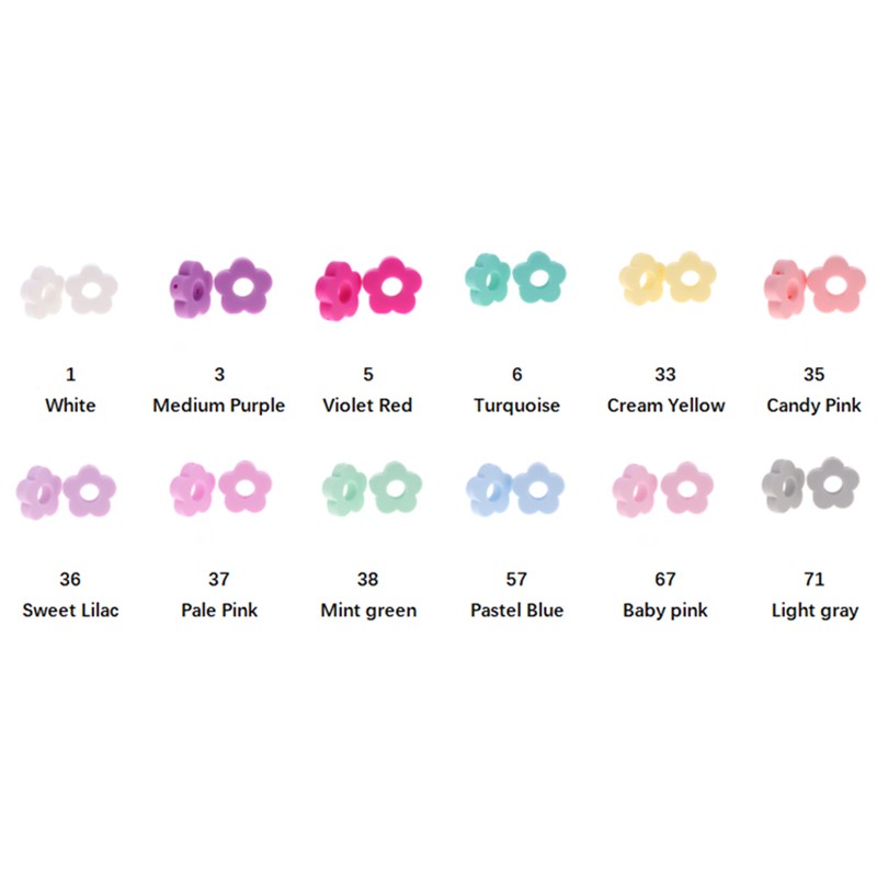 20pcs Baby Flower Beads Silicone Beads Flower Silicone Beads Teething Magic Teether Baby Chew Necklace Chew BPA Free Gift