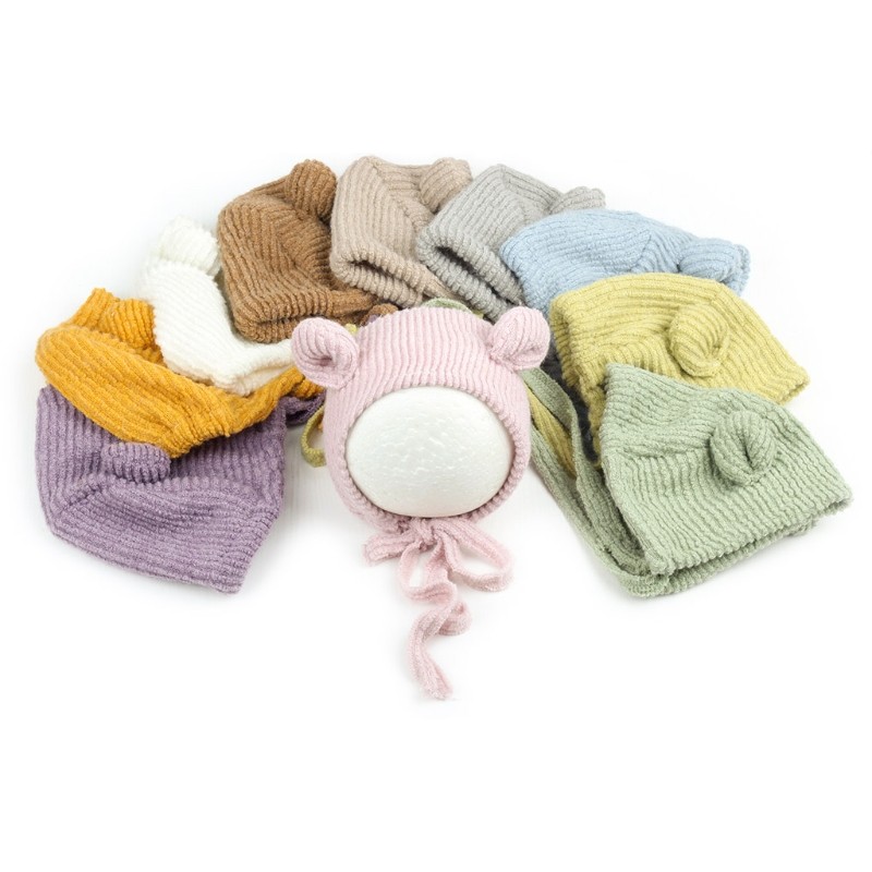 Newborn Photography Posing Props Cute Crochet Knitted Hat Baby Infant Beanies Cap Photo Shooting Accessories