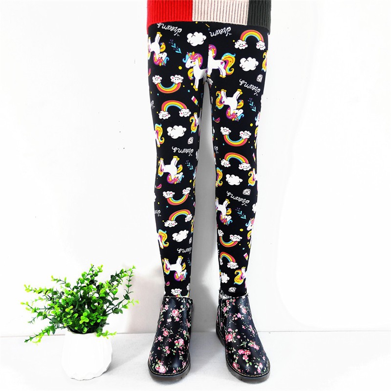 Kids Thicken Leggings Girls Autumn Winter Plus Velvet Trousers Baby Girl Skinny Pants 2021 Children's Clothing 2-11 Years