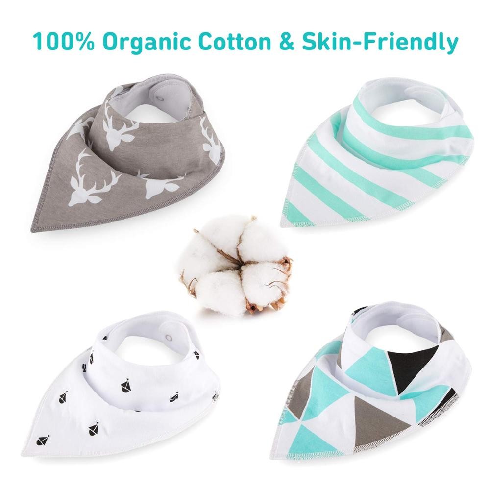 8pcs Civarua Kids Baby Bibs Newborn Baby Bandana Drool Bibs Super Soft Bandana Bibs for Boys and Girls 100% Organic Cotton Bibs