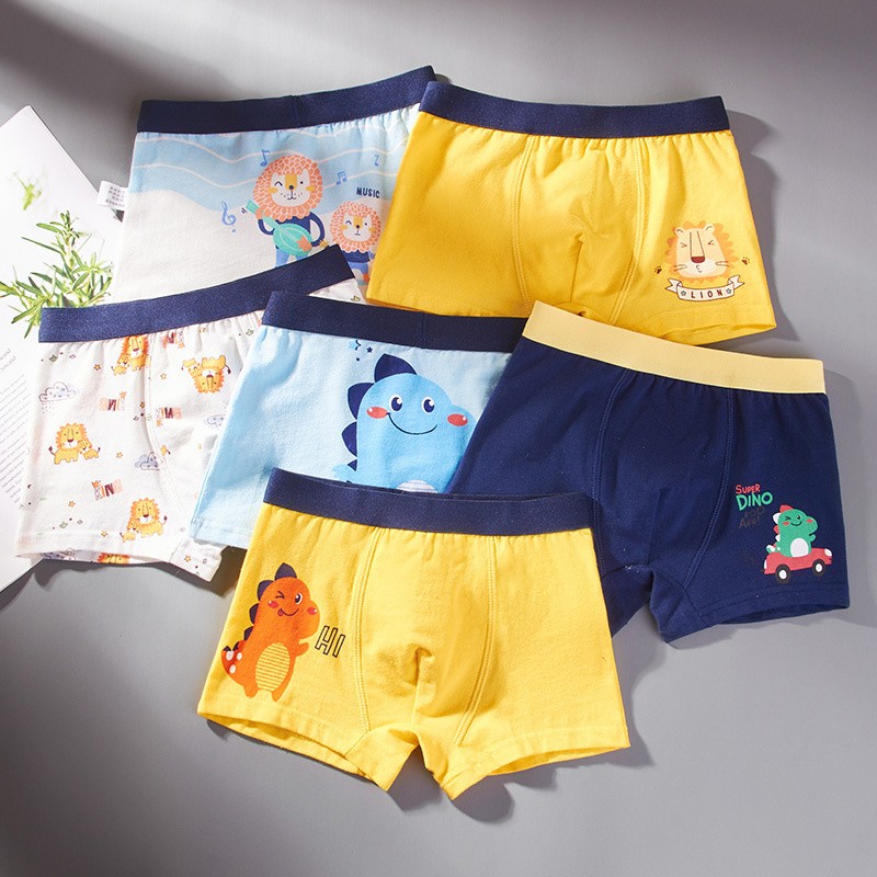 3pcs Kids Boys Underwear Cartoon Children Shorts Panties For Baby Boy Toddler Boxers Stripes Teenager Cotton Underpants