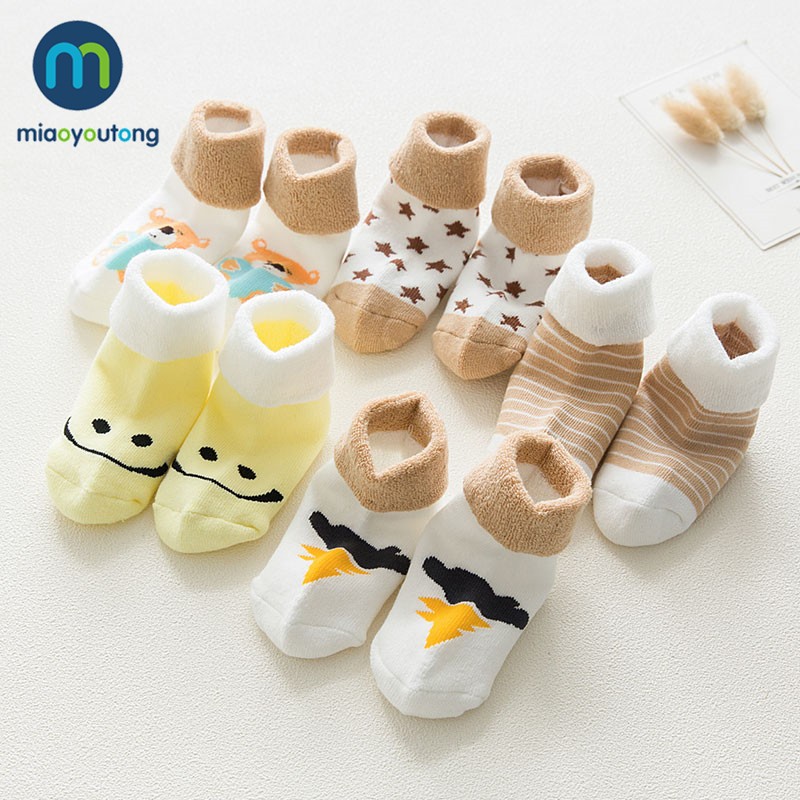 5 Pair High Quality Thicken Cartoon Comfort Cotton Newborn Socks Kids Boy New Born Girl Socks Meia Infantil Miaoyoutong