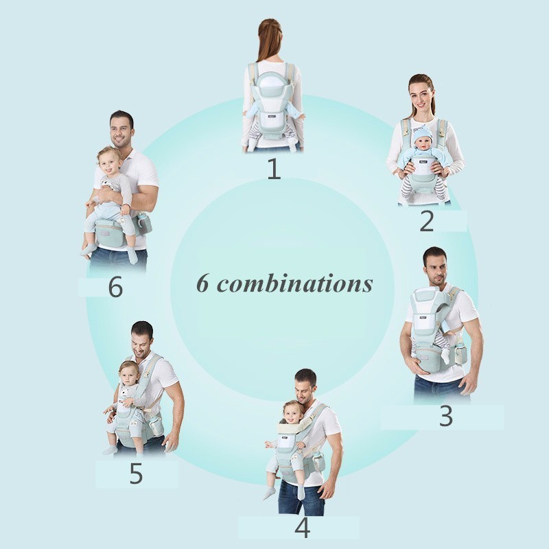 Comfortable Newborn Baby Carrier For Infant Toddler Hipseat Backpack Sling Front Facing Travel Kangaroo Baby Carrier for 0-36 Months Baby