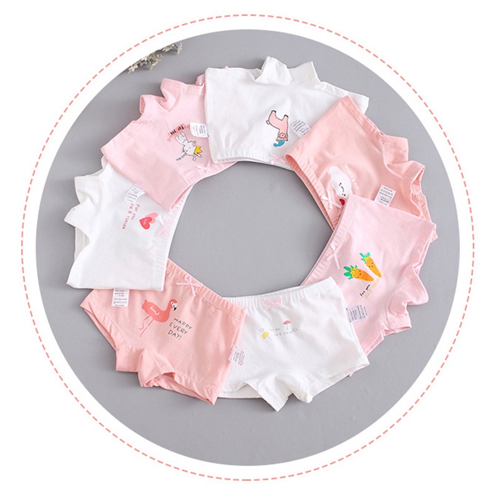 Girls Panties Kids Cotton Underwear Children Briefs Clouds Love Crown Carrots Umbrella Cartoon Short 4pcs/lot