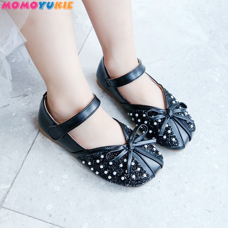 New Children Princess Shoes Baby Girls Flat Bling Leather Sandals Fashion Soft Sequins Kids Dance Party Shoes Sparkly