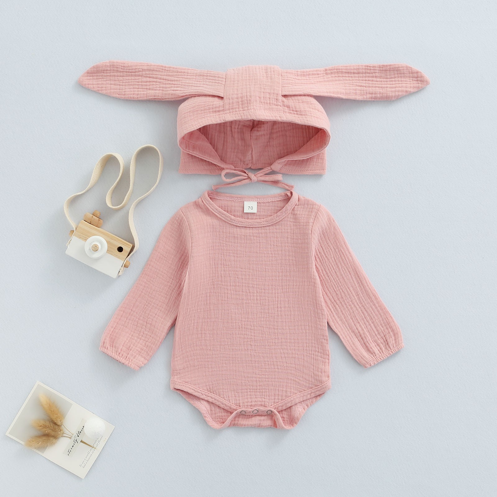 Ma & Baby 3-24M Newborn Infant Baby Boys Girls Bunny Romper Long Sleeve Jumpsuit Long Ear Hat Autumn Spring Easter Clothes D84