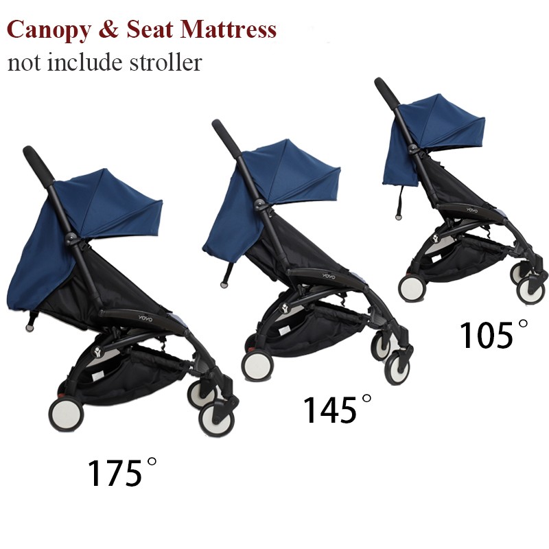 175 Degree Stroller Accessories Hood and Mattress Set for Babyzen Yoyo Canopy Cover Seat Cushion Fit Yuya Stroller Sunshade Original Fabric