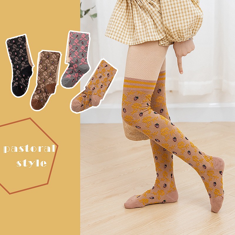 2022 Spring Baby Girls Pantyhose Cute Flower Socks Fashion Skinny Tights Tights For Kids Girls 2-8 Years