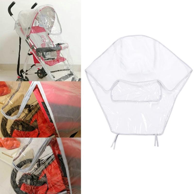 Stroller Accessories Transparent Rain Cover Fashionable Large Stroller Zipper Raincoat Dust Shield Necessary Baby Outdoor Supplies