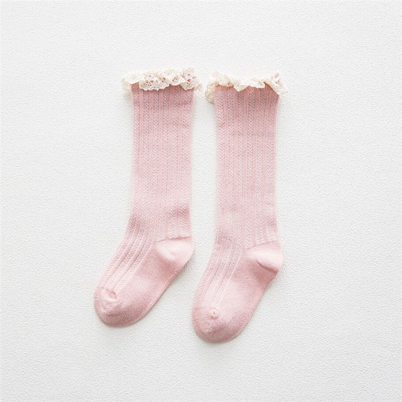 Lawadka - Princess Socks for Girls, Knee High Socks with Lace for Kids, Leg Warmers, Cotton, Spring Style