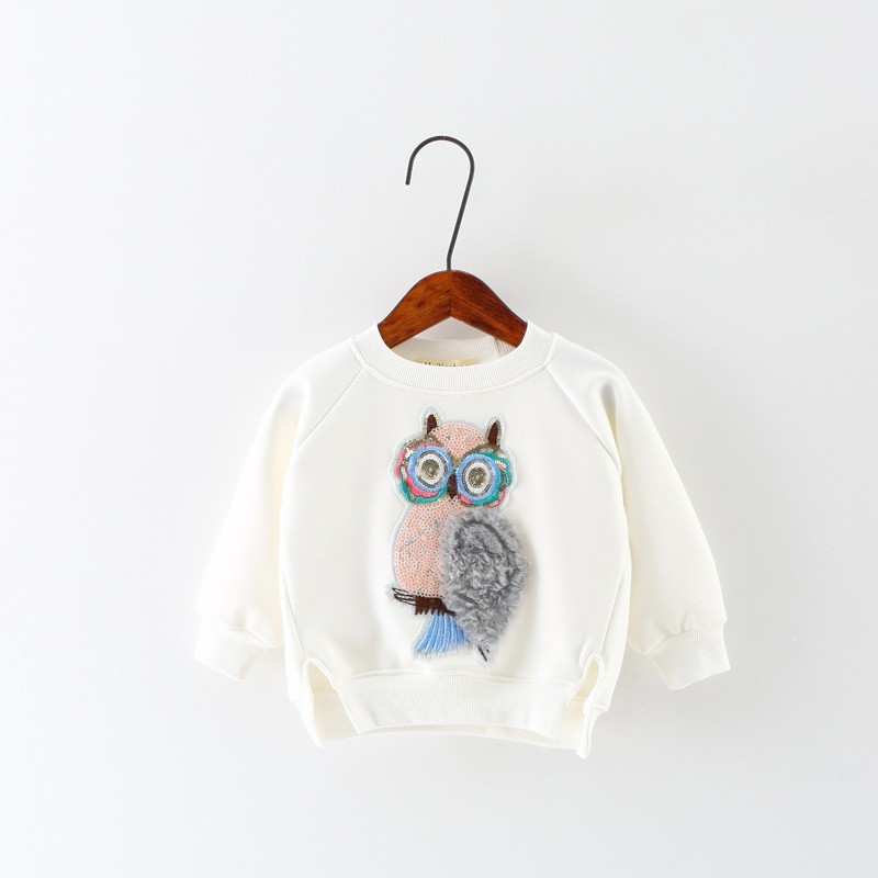 Girls Autumn Fashion Long Sleeve Sweater Cartoon Owl Fashion T-shirt Children's Clothing Children's Clothing