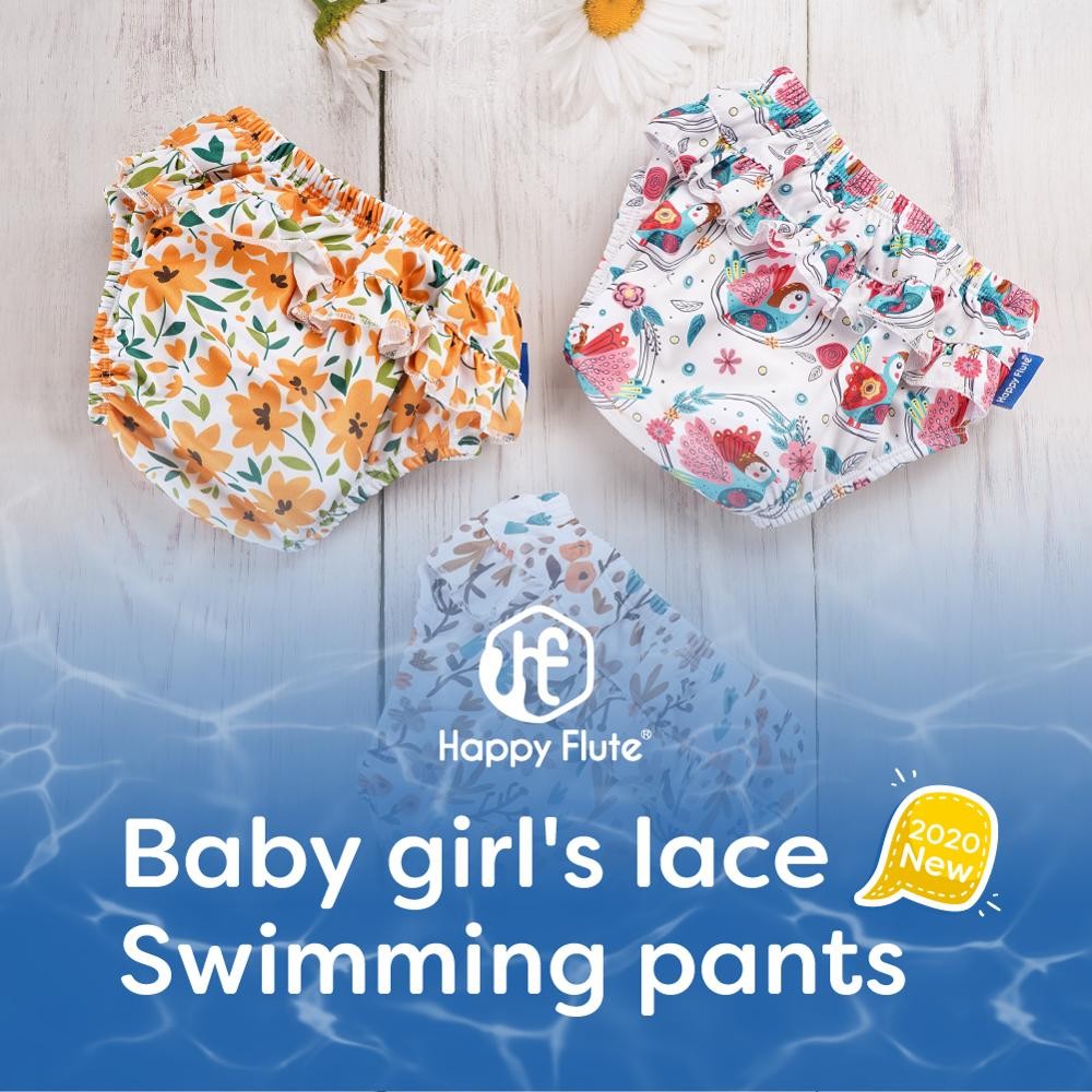 Happyflute - Newborn Lace Printed Cloth Diapers, 3 Sizes, Leakproof, High Quality, Swimming Diapers