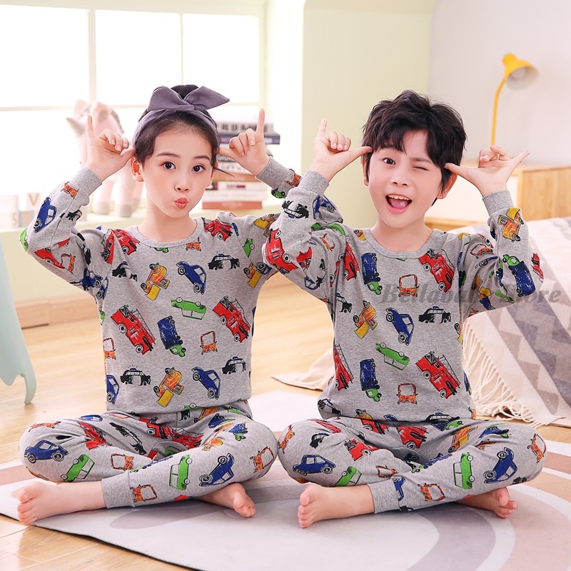 Baby Boy Girl Pajama Sets Korean Spring Pajamas For Kids Sleepwear Set Cotton Cartoon Cow Night Outfits Autumn Children Clothes