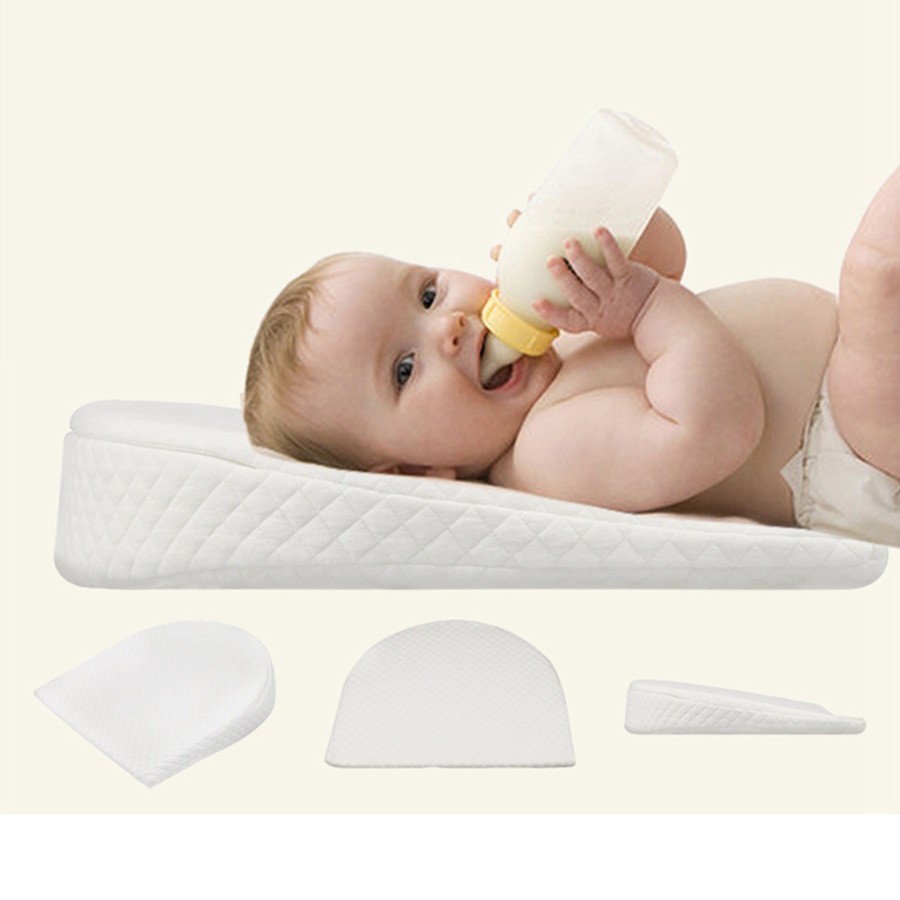 Baby Sleep Positioner White Bed Baby Wedge Pillow Prevent Flat Head Anti-reflux Raised Colic Pillow Cushion Shaping Pillow