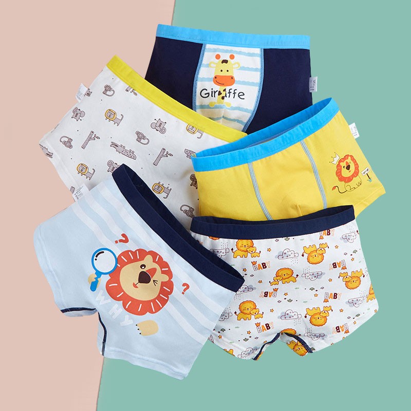 4pcs Boys Boxer Briefs Kids Cotton Underwear 2021 Set Baby Underpants Cartoon Dinosaur Print Soft Children Breathable Briefs